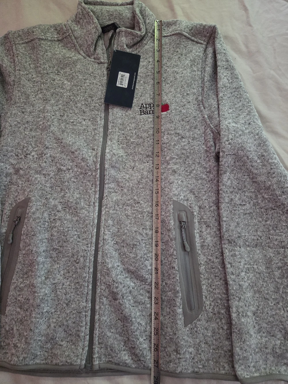Men's Med Gray Full Zip Jacket w/Apple Bank Logo